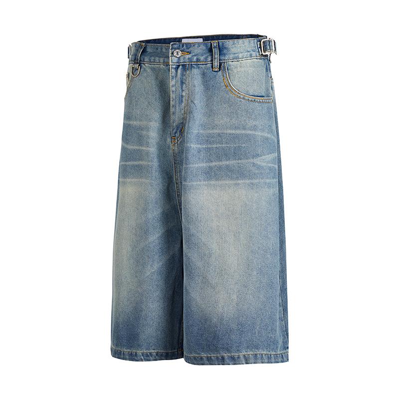 Femme Bermuda En Jean À Double Ceinture  | Jupes & Shorts Femme Bleu jean