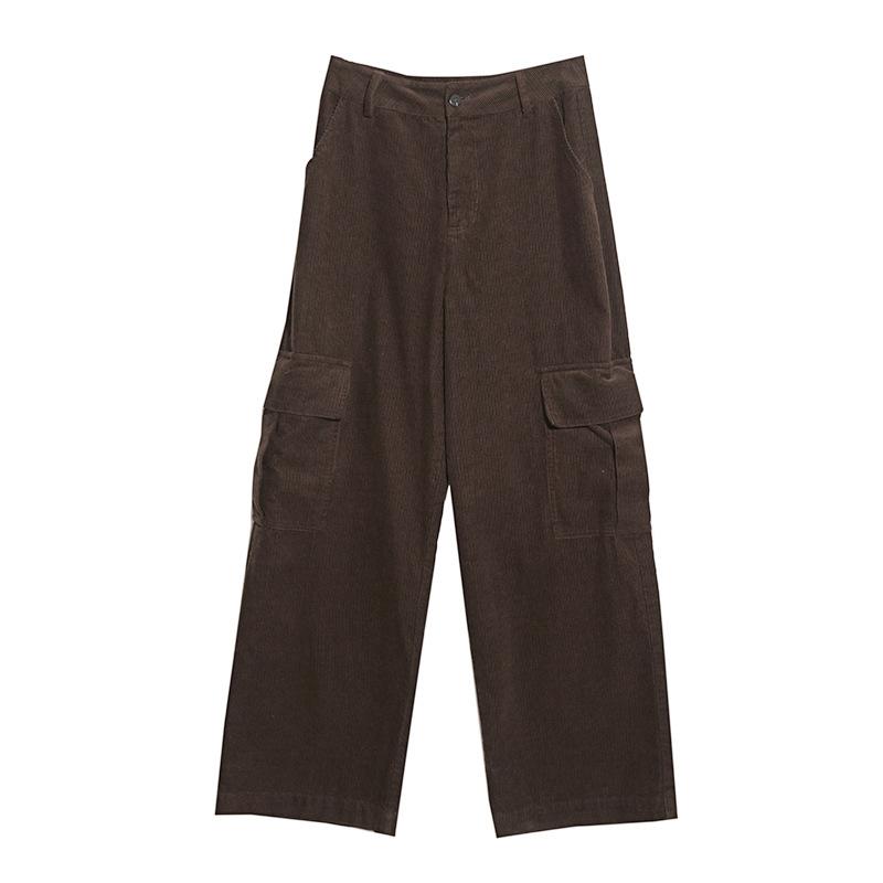 Femme Pantalon Cargo Large Velour Côtelé  | Shorts, Pantalons & Jeans Femme Femme