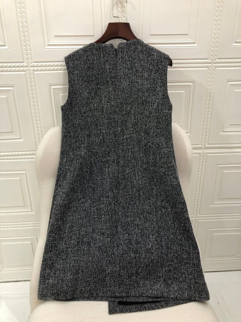 Femme Robe Grise Cintrée Tailleur Tweed  | Robes Femme Femme